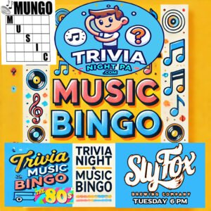 Fun Wyomissing Trivia & Music Bingo @ Sly Fox Taphouse, Tues 6PM 2-25-25 1 - Trivia in Reading PA, Music Bingo in Reading PA Trivia Music Bingo